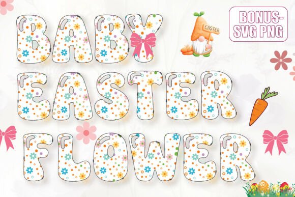 Baby Easter Flower Font