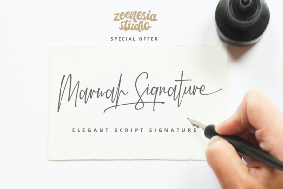 Marwah Signature: A Delicate Script Typeface for Modern Web Design