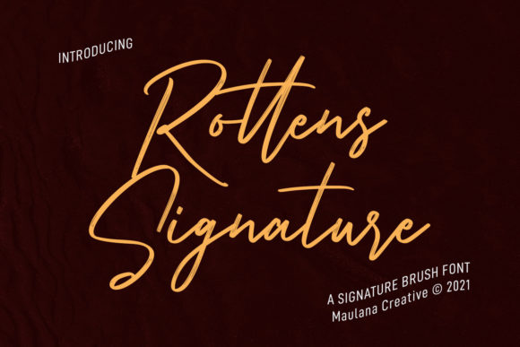 Rottens Signature: The Elegant Script Font for Makers